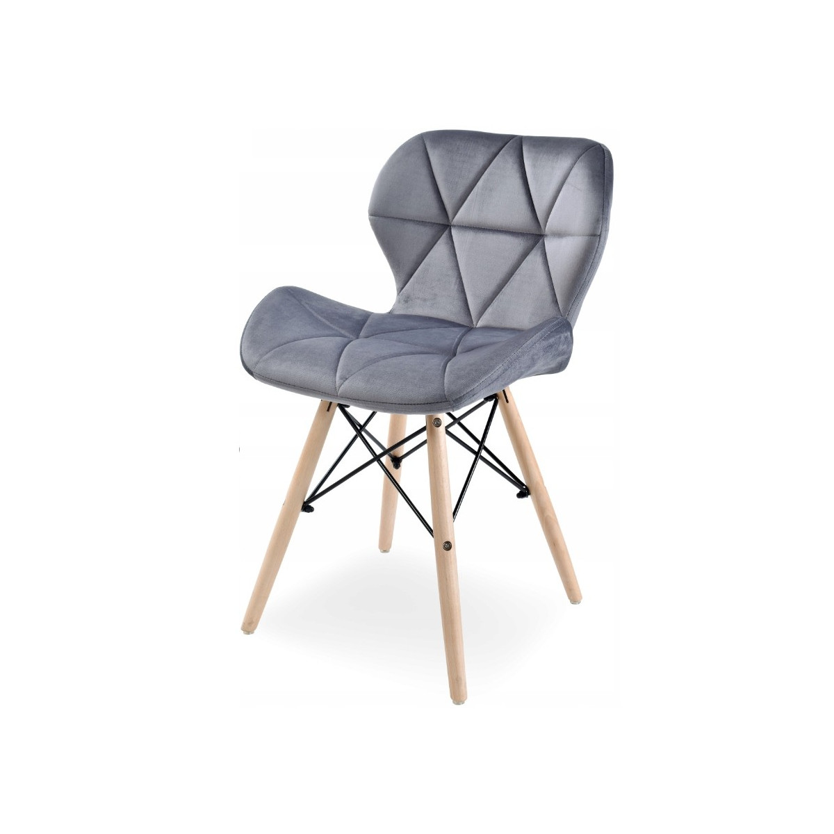 Scaun de calitate în stil scandinav, de culoare gri deschis.