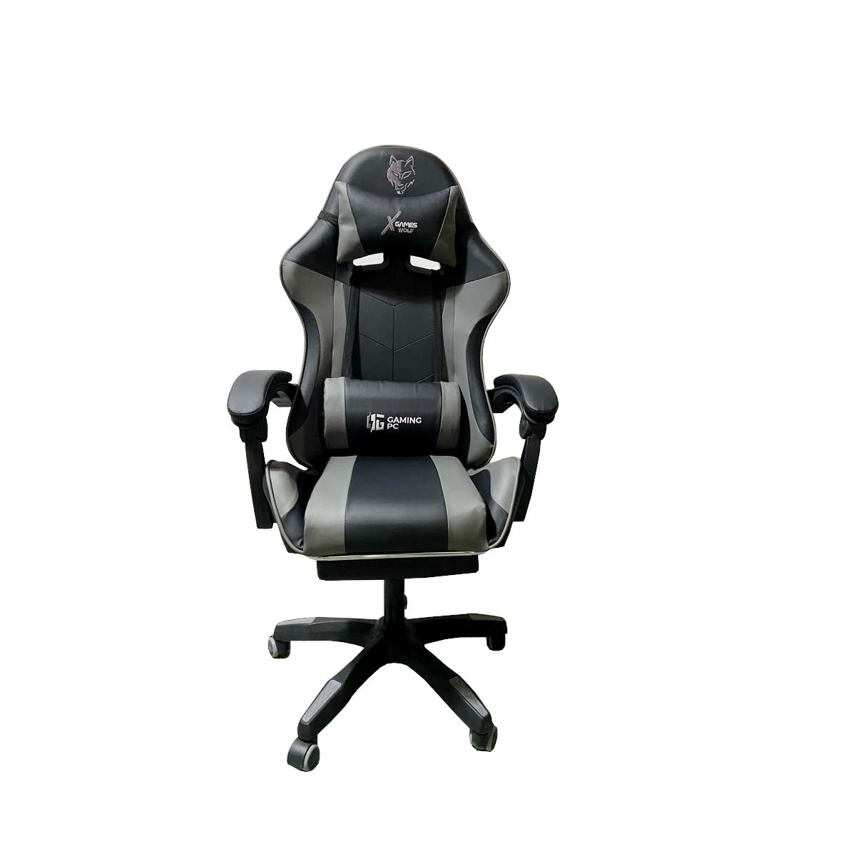 Scaun de gaming reglabile de culoare gri