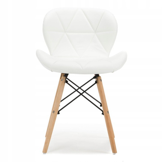 Scaun de dining din piele la un preț super în culoarea albă