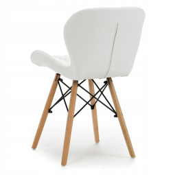 Scaun de dining din piele la un preț super în culoarea albă