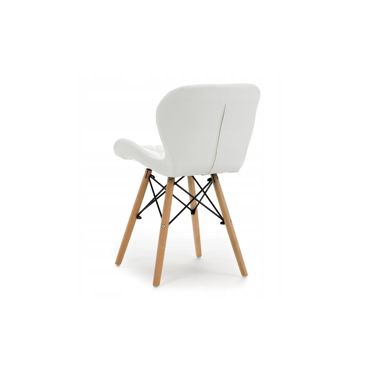 Scaun de dining din piele la un preț super în culoarea albă