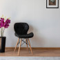 Scaune de bucătărie de culoare neagră din piele ecologică