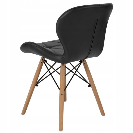 Scaune de bucătărie de culoare neagră din piele ecologică