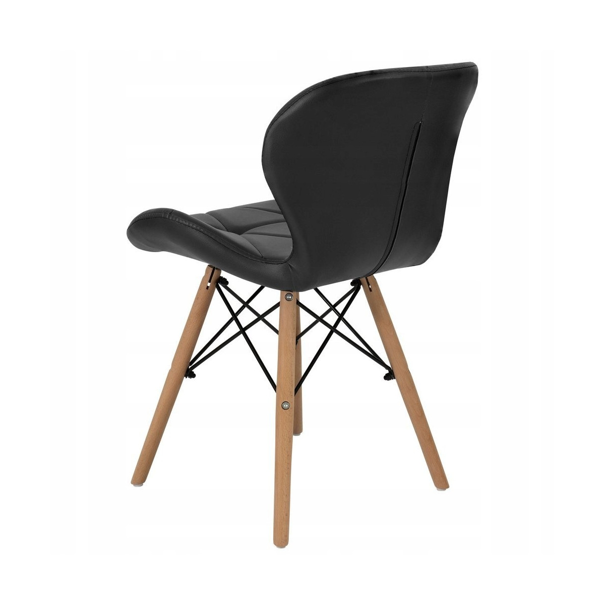 Scaune de bucătărie de culoare neagră din piele ecologică