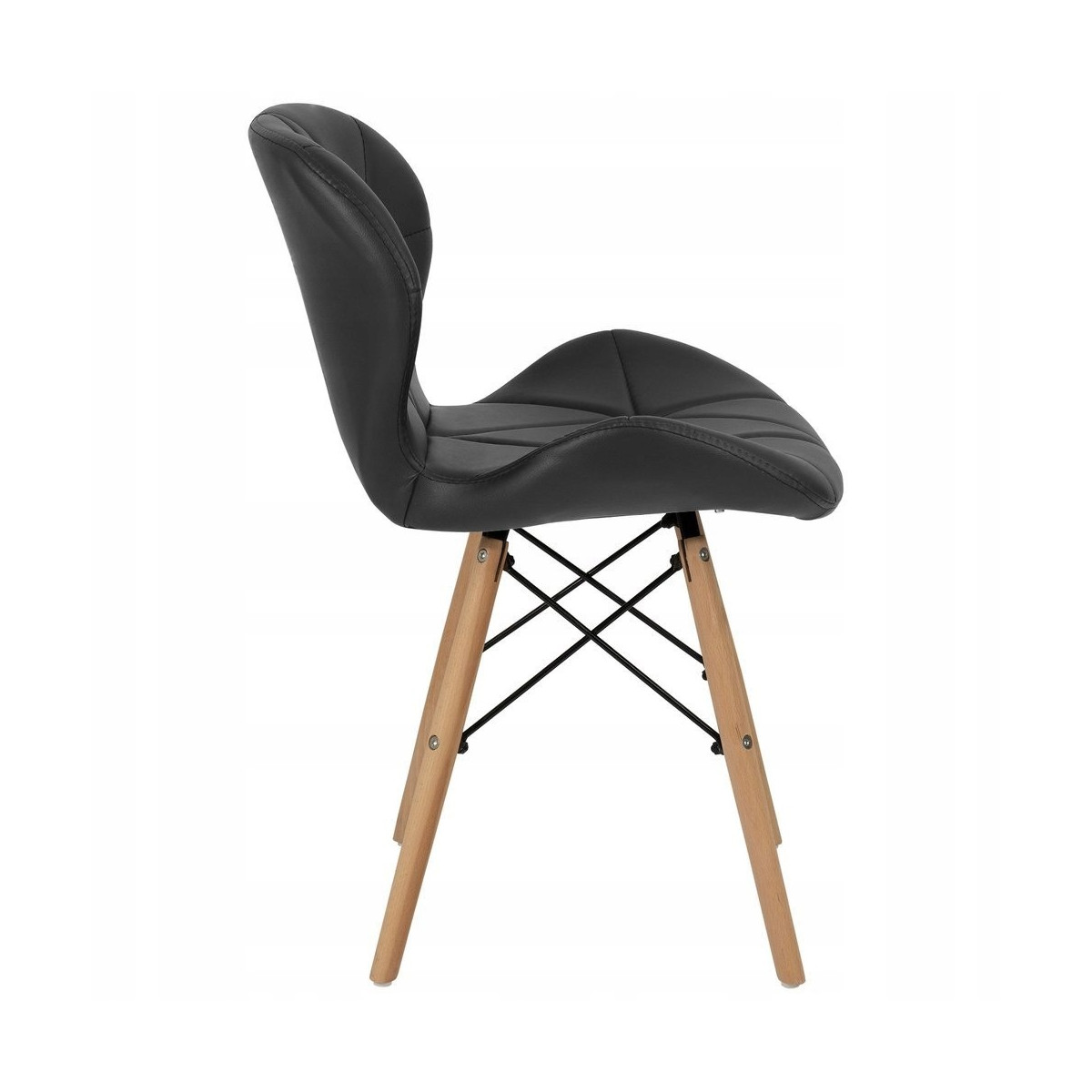 Scaune de bucătărie de culoare neagră din piele ecologică