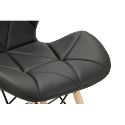 Scaune de bucătărie de culoare neagră din piele ecologică