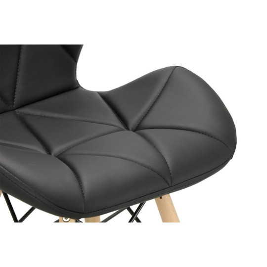 Scaune de bucătărie de culoare neagră din piele ecologică