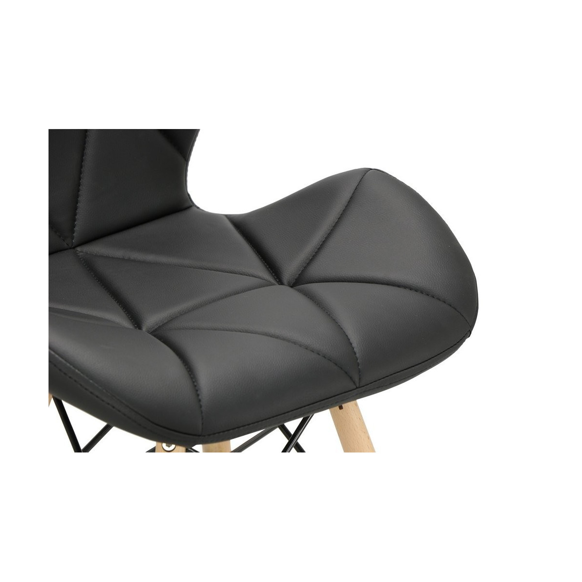 Scaune de bucătărie de culoare neagră din piele ecologică