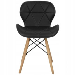 Scaune de bucătărie de culoare neagră din piele ecologică