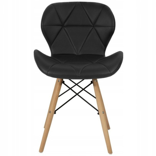 Scaune de bucătărie de culoare neagră din piele ecologică