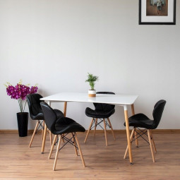 Scaune de bucătărie de culoare neagră din piele ecologică