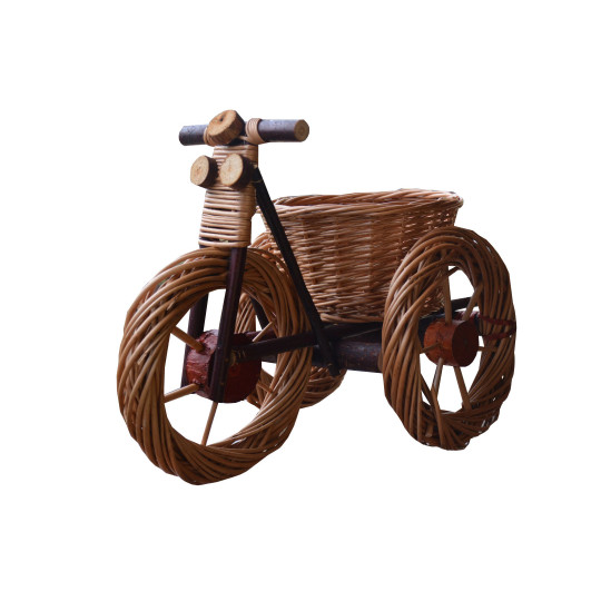 Ghiveci de grădină din rattan în formă de bicicletă