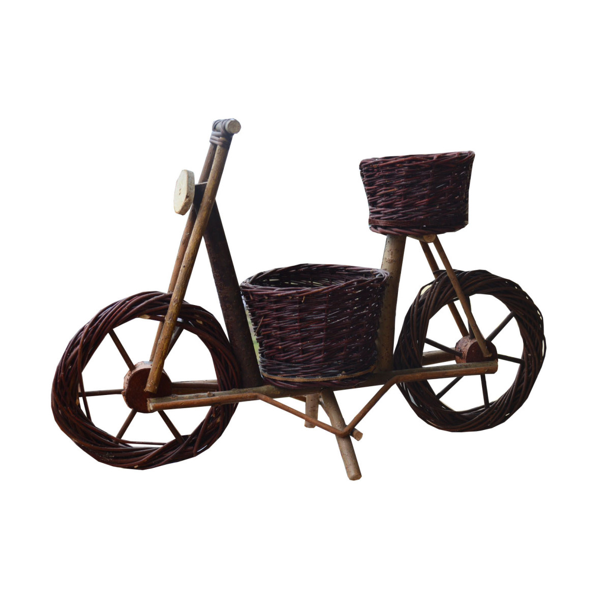 Stâlpi din răchită pentru flori de culoare marron