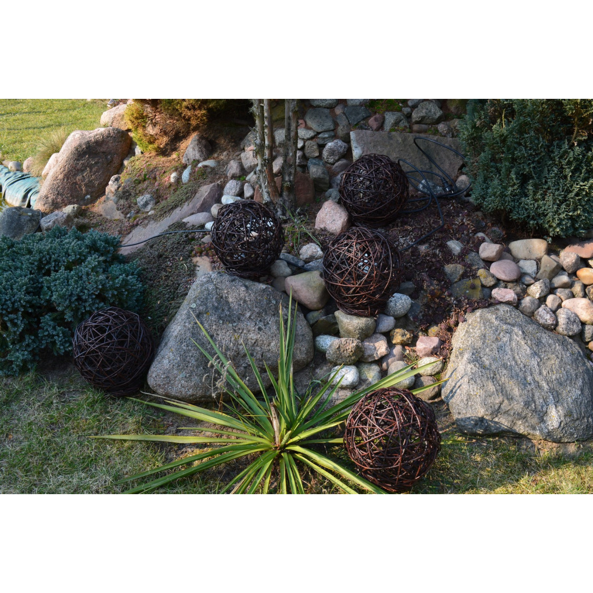 Minge de grădină din ratan, 30 cm