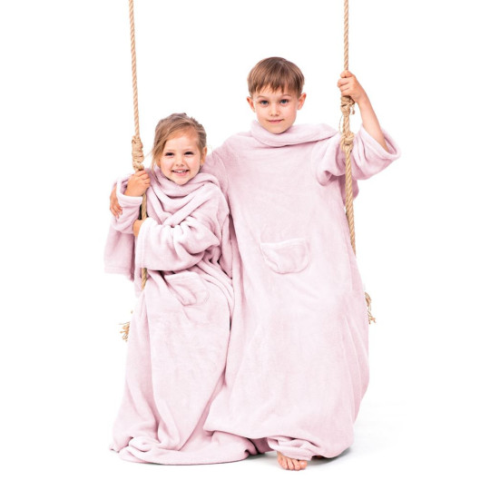 Pătură pentru copii cu mâneci în culoarea roz 90x105 Lazykids
