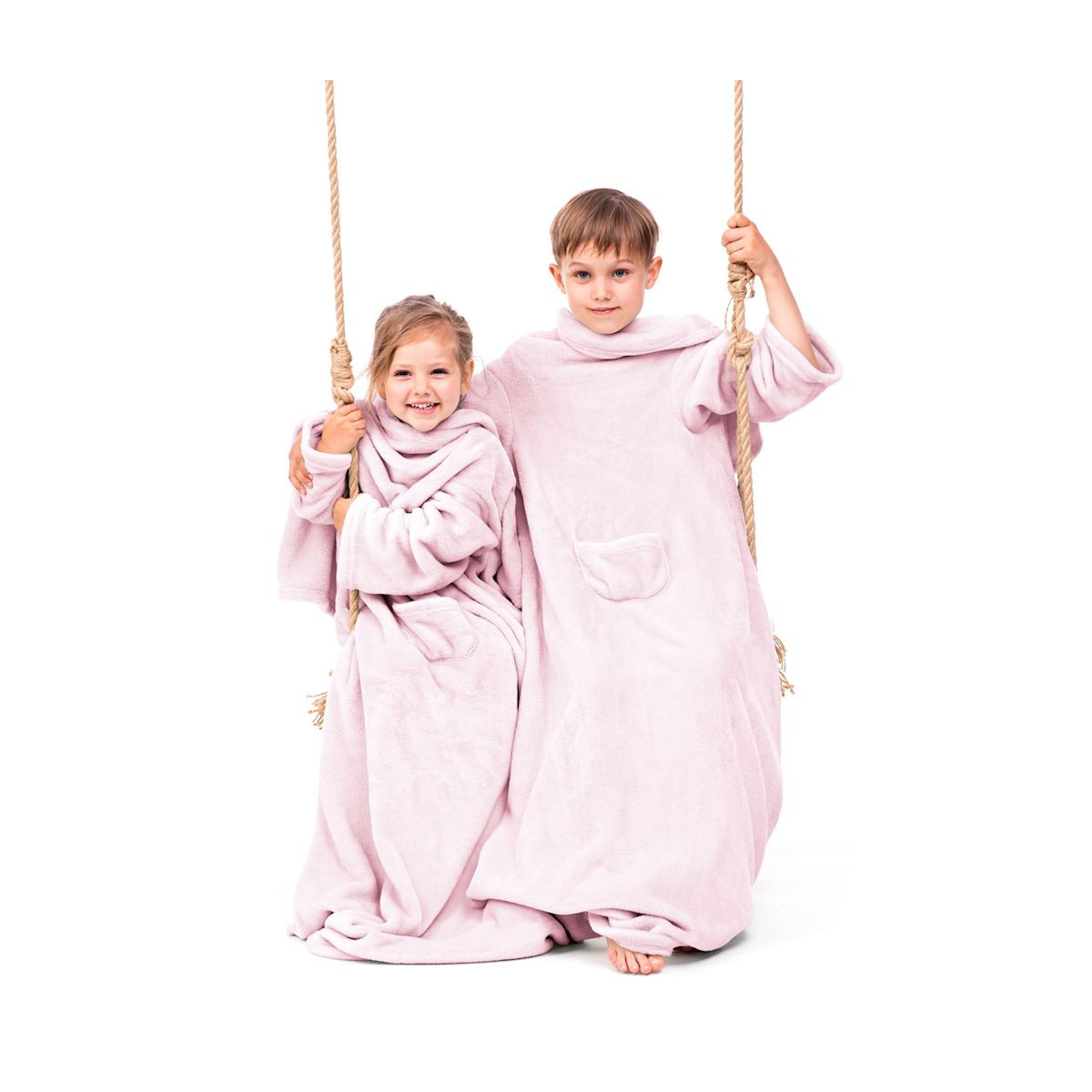 Pătură pentru copii cu mâneci în culoarea roz 90x105 Lazykids