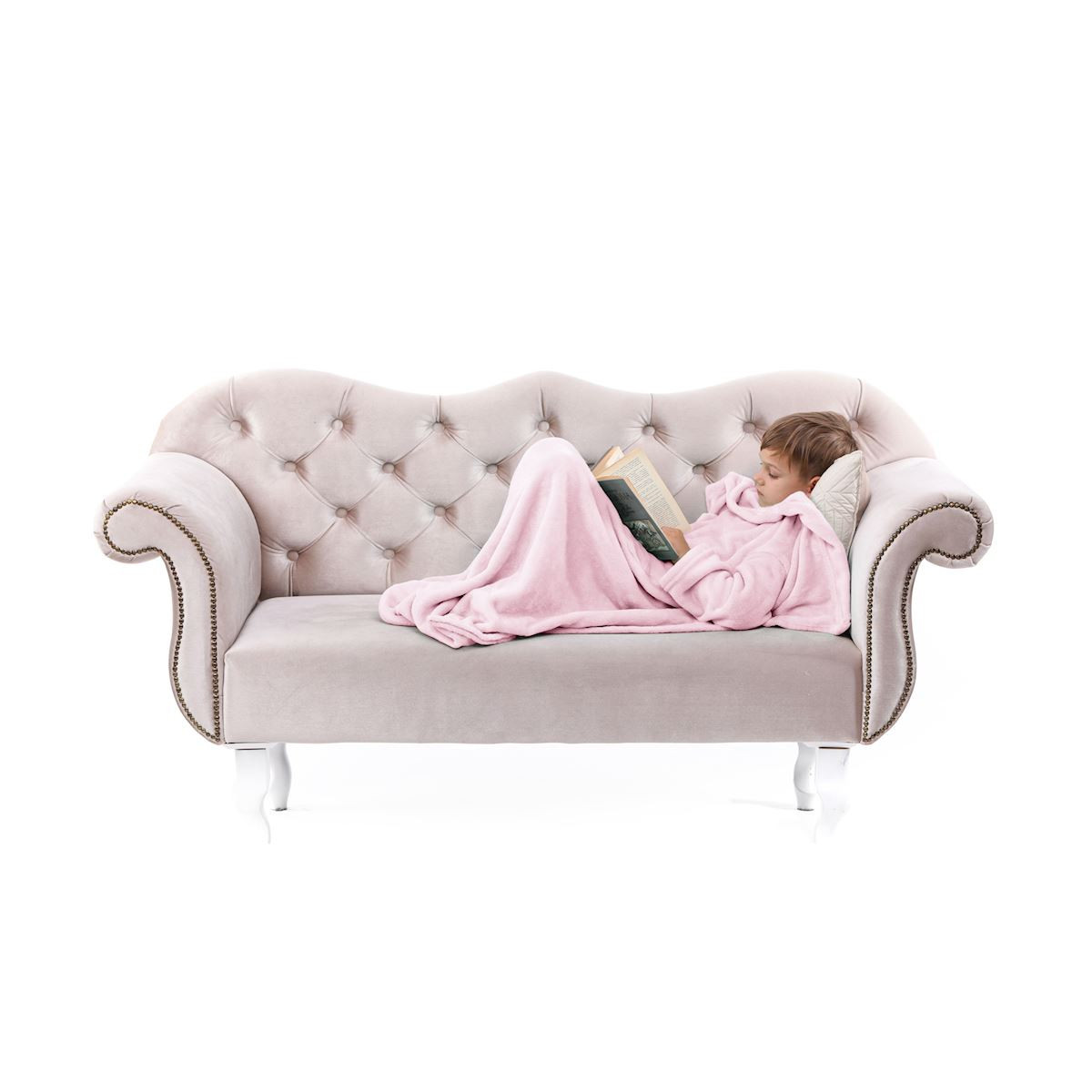 Pătură pentru copii cu mâneci în culoarea roz 90x105 Lazykids