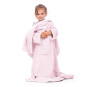 Pătură pentru copii cu mâneci în culoarea roz 90x105 Lazykids