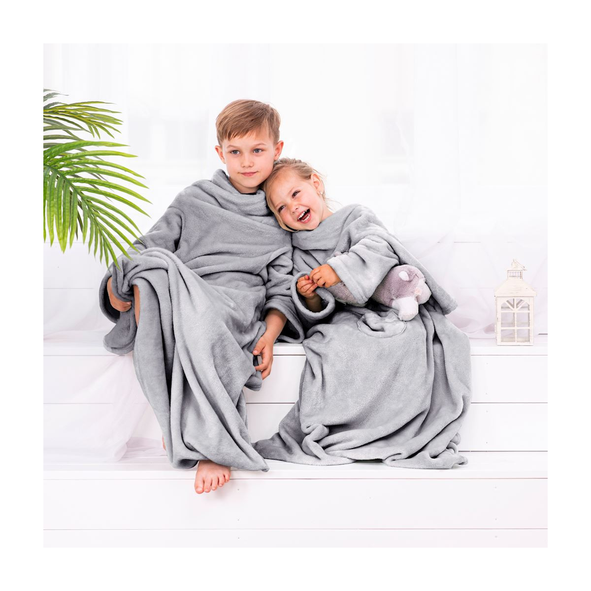 Pătură pentru copii în culoarea gri, 90x105 cm