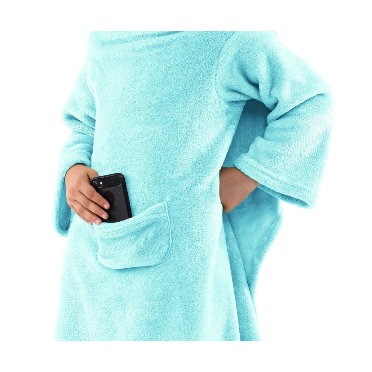 Drape de copii de calitate turcoaz cu mâneci, 90x105