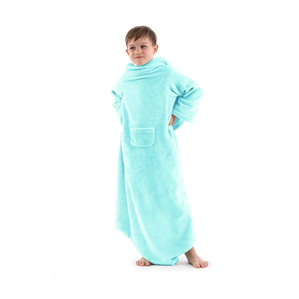 Drape de copii de calitate turcoaz cu mâneci, 90x105