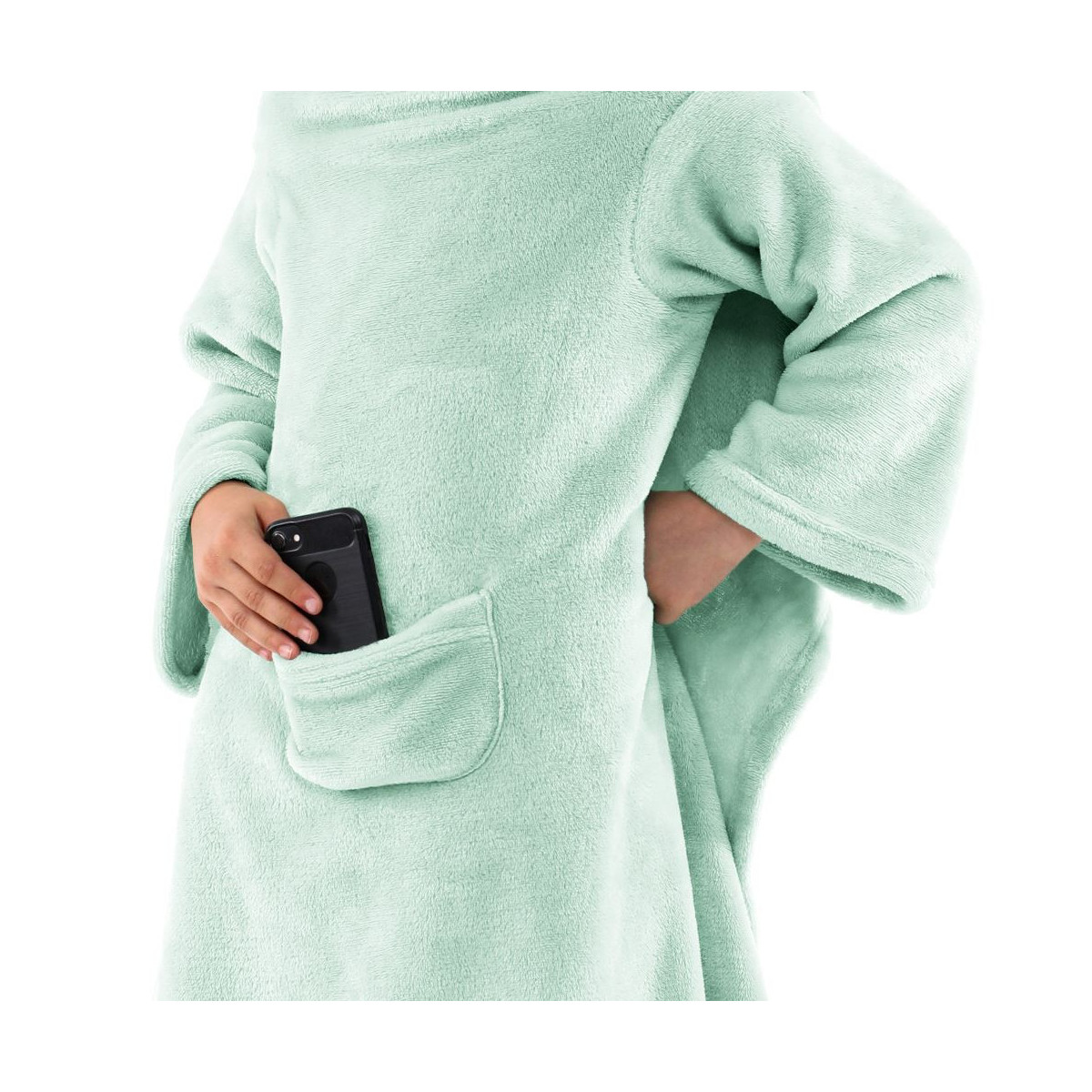 Patura de mentol pentru copii cu mâneci 90x105 cm