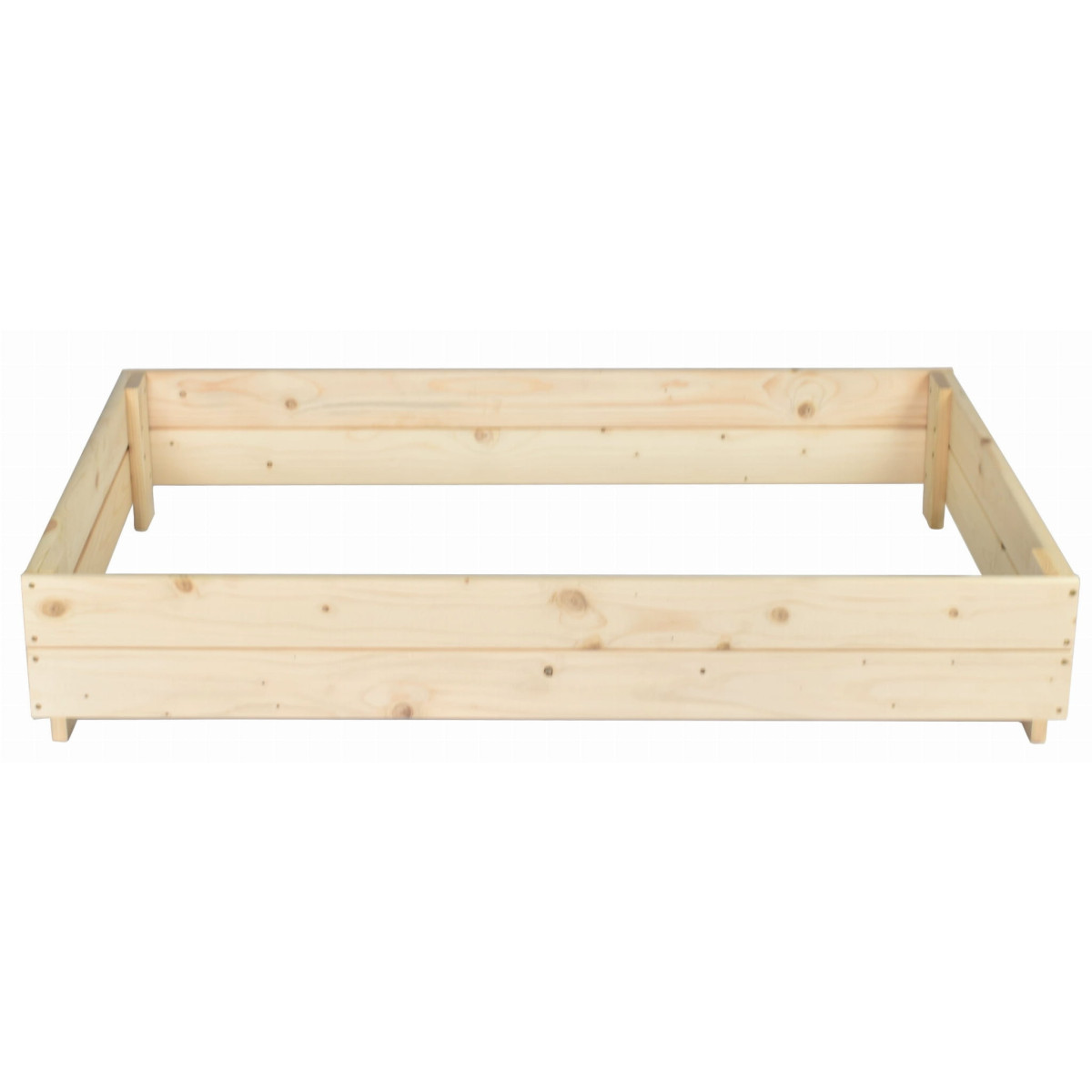 Grădină cu un pat natural ridicat cu dimensiunile de 120x120x20 cm