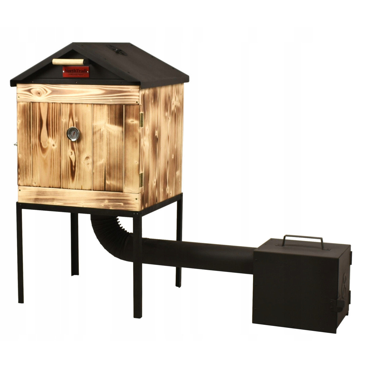 Fumător de lemn cu o cameră și foc + Cadou gratuit