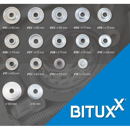 Set pentru montarea rulmenților din partea din față a hub-ului, 31 de piese.