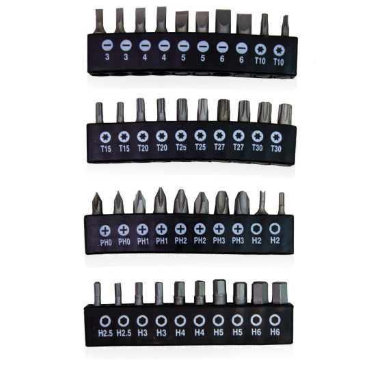 Set de șurubelnițe TORX cu bit drept în cruce, 58 buc.