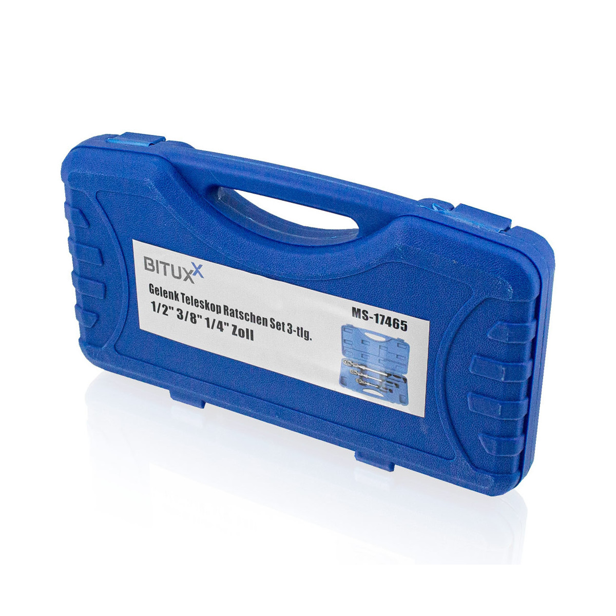 Răcnescă telescopică cu clichet 1/4" 3/8" 1/2" 90° + piulițe 17 19 21 mm