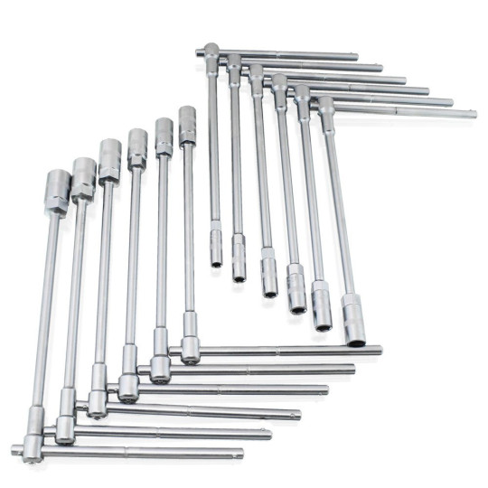Chei cu cap hexagonal cu mâner "T", 8-19mm, 12 bucăți.