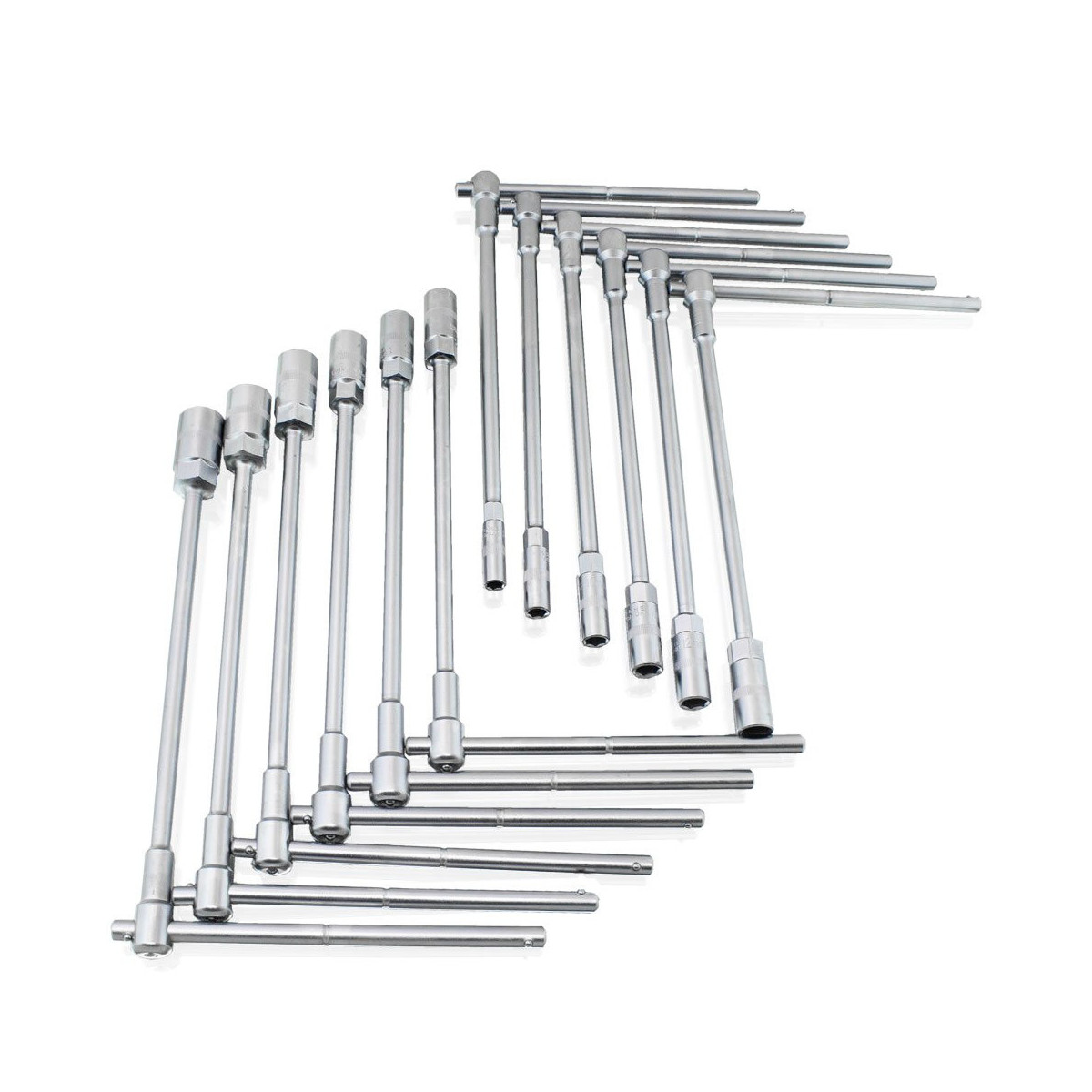 Chei cu cap hexagonal cu mâner "T", 8-19mm, 12 bucăți.