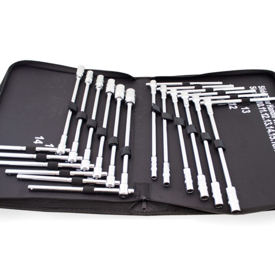 Chei cu cap hexagonal cu mâner "T", 8-19mm, 12 bucăți.