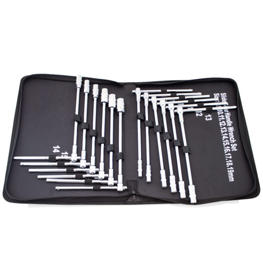 Chei cu cap hexagonal cu mâner "T", 8-19mm, 12 bucăți.