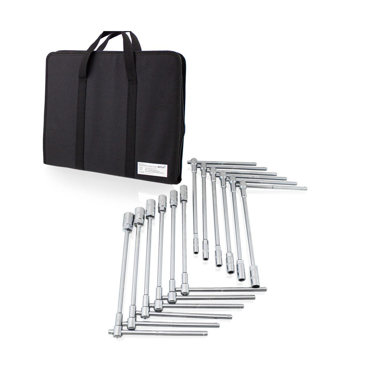 Chei cu cap hexagonal cu mâner "T", 8-19mm, 12 bucăți.