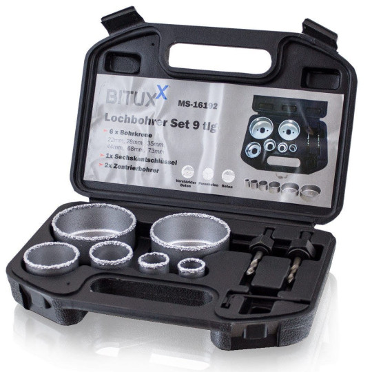 Set de burghiu pentru placi de beton 8 elemente