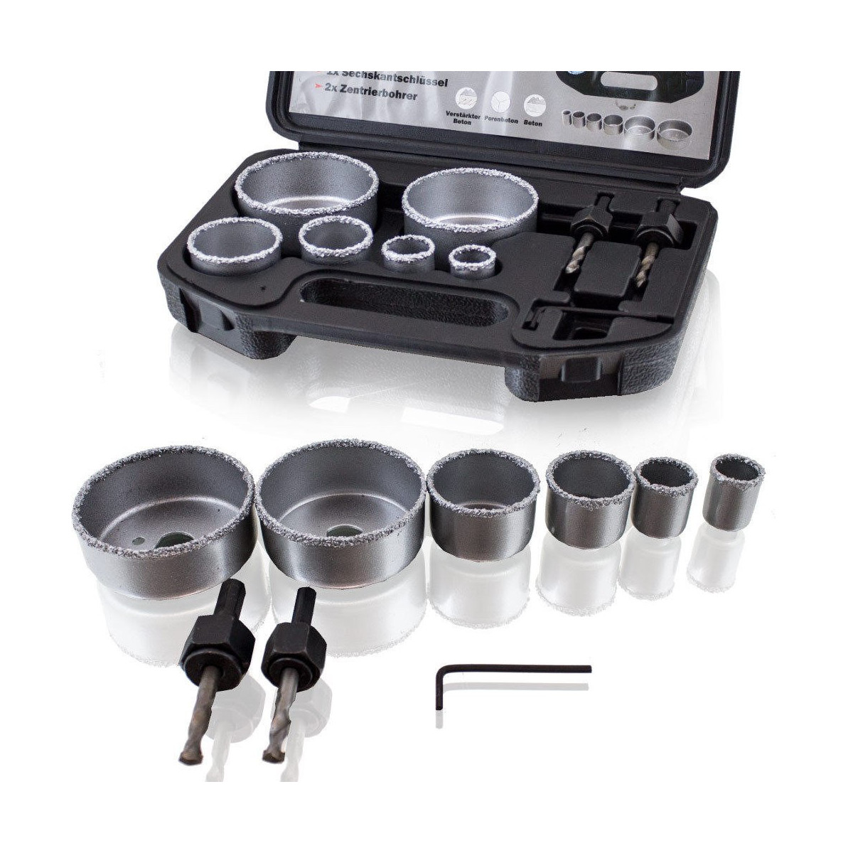 Set de burghiu pentru placi de beton 8 elemente