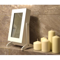 Oglindă mică cu cutie pentru bijuterii de culoare albă