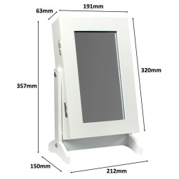 Cutie de bijuterii neagră cu oglindă