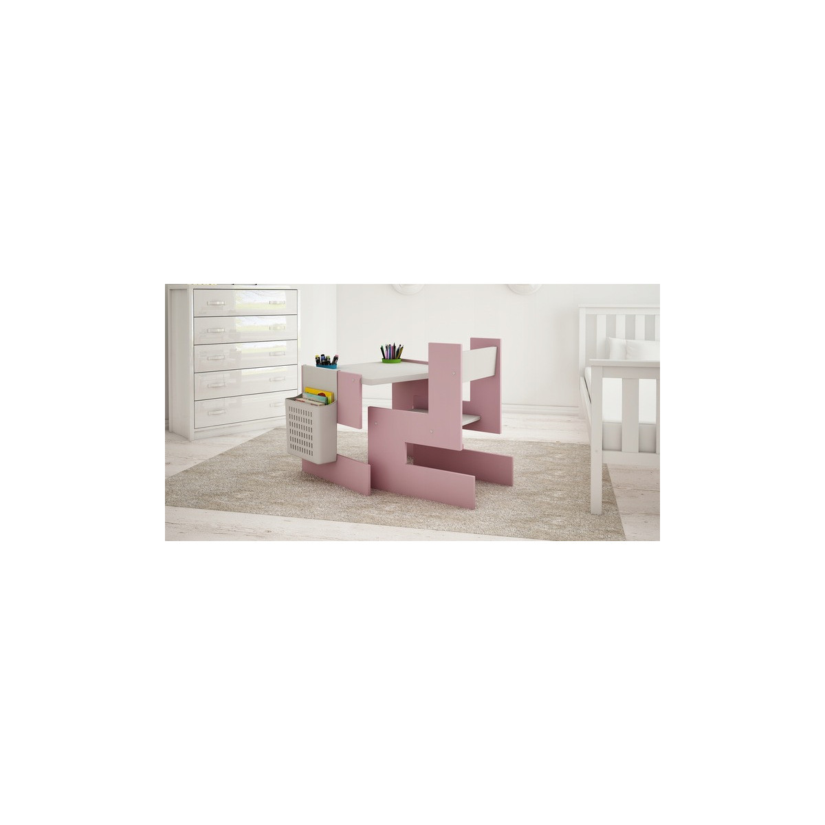 Masa și scaun pentru copii de culoare roz