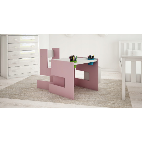 Masa și scaun pentru copii de culoare roz