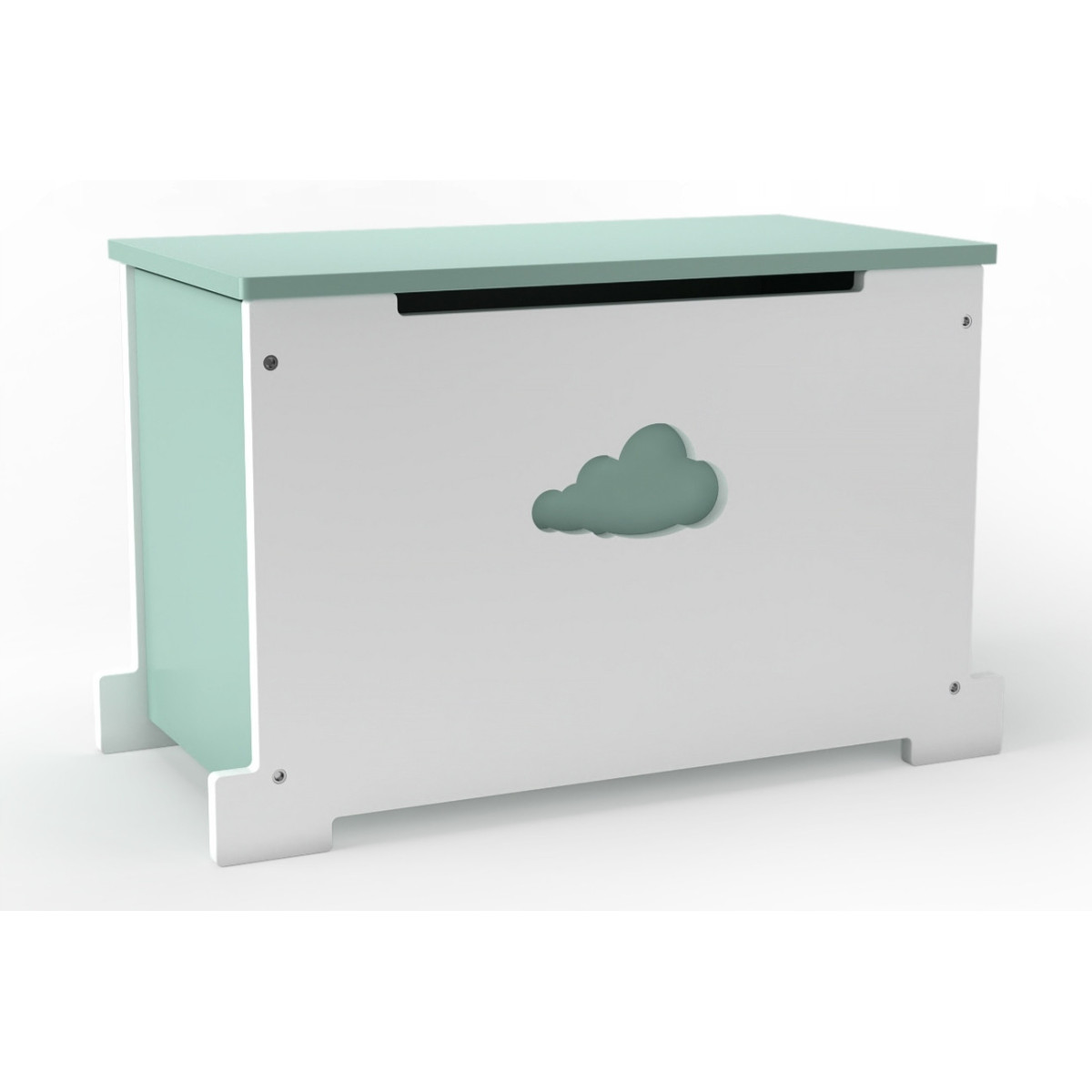 Cutie pentru jucării de culoare albă și mentol 67x36 cm