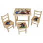 Set de scaune și masă pentru copii cu motiv de poveste, purceluș.