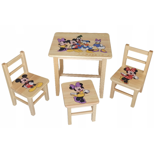 Mickey Mouse și prietenii masa pentru copii cu scaune.