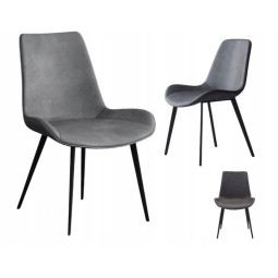 Scaunele de dining moderne din velur în culoarea gri închis