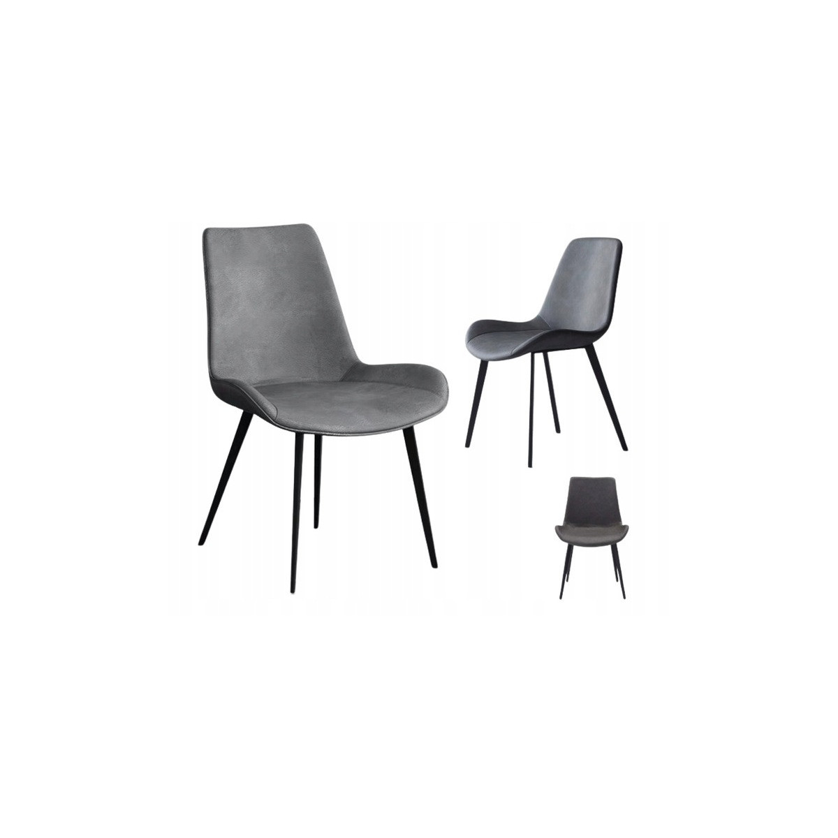 Scaunele de dining moderne din velur în culoarea gri închis