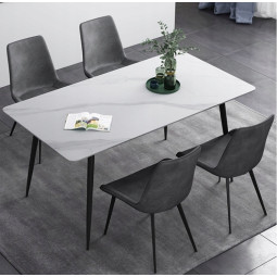 Scaunele de dining moderne din velur în culoarea gri închis