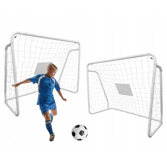 Set 2 porți de fotbal pentru copii cu dimensiunile 124x96x50 cm
