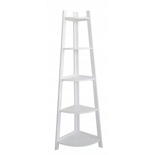 Raft colțar de culoare albă cu 5 polițe 52x34x150 cm